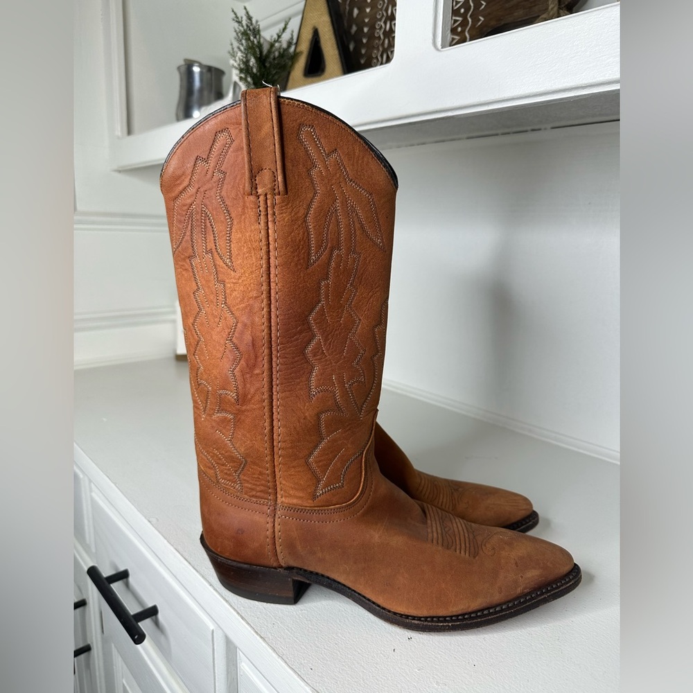 Vintage Dan Post x Marlboro Men’s 9M Cowboy Boots Made in USA | Classic Western - Picture 5 of 11